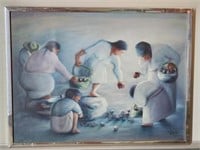 H Plata oil painting 1974 Mexico 33x25"