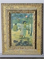 Paul Gauguin framed gold ornate wood frame 13x16"