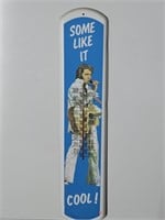 Vintage USA Made 38.5x8.5" METAL Thermometer Elvis
