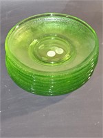 Uranium green glass plate bread & butter