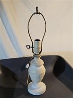 Small alabaster lamp with metal bulb holder