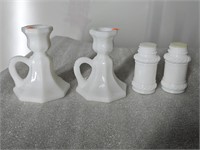 Vintage Milk glass salt & pepper shakers and