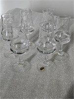 Set of 6 vintage cordial glasses etched made in