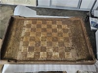 Chess board antique 19.5×29.5" wood