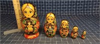 ByronUH 5pc 1991 Red Square Russian Dolls signed