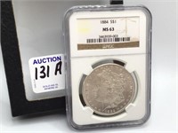 1884 MS63 Morgan Silver Dollar by NGC
