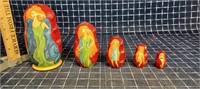 ByronUH 5pc Fairy Tale Russian Dolls Red Square