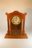 Vintage Ingraham Pressed Oak Kitchen Clock