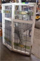 Double Stain Glass Windows, Combined at Angle