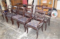 10 Antique Mahogany Chairs w/ Stars & Bee Crest