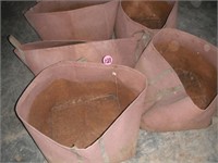 (6) Canvas Type Feed Bags w/Tote