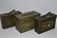 Three Vintage Metal Ammo Boxes