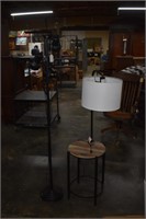 Three Light Pole Lamp & Table Pole Lamp