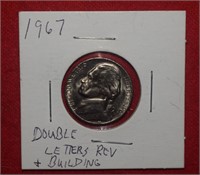 1967-S U.S. Proof Nickel. Double Letters &Building