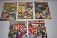 Vtg Comic Books - Iron Fist, Invaders, Hulk