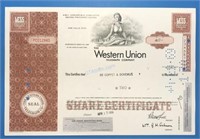 Western Union Telegraph Co Stock Certificate