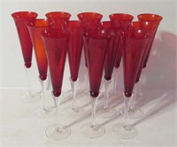 12 Etched Ruby Flutes