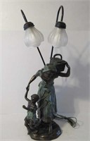 Bronze Art Nouveau Style Lamp