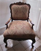 Walnut Finish Oversized Arm Chair
