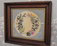 Walnut Shadow Box Frame w/Floral Painting
