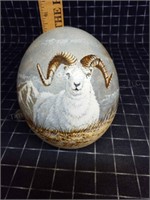 ByronUH Ostrich Egg with Ram Painting