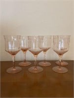 Pink stemware glasses