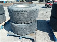 (2) Michelin 455/55R 22.5 Truck tires w/ Rims