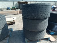 (3) Michelin 455/55R22.5 Truck tires w/ Rims