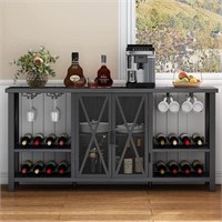 Wine Bar Cabinet with Glass Holder