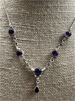 Sterling Silver & Amethyst Necklace