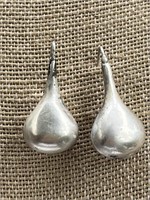 Sterling Silver Vtg Teardrop Earrings