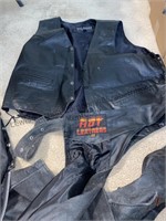 Men's extra-large Wilson leather vest, and a pair