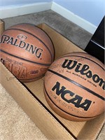 Spalding  and Wilson basketballs