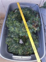 Large tote of Christmas wreaths