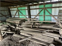 ASSORTED LUMBER IN UPPER SHED