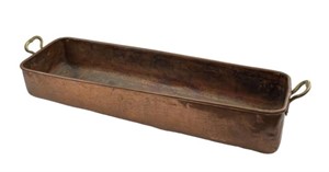 Vintage long rectangular handmade copper pot