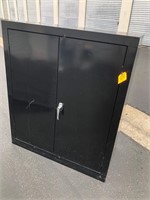 Black Metal 3.5 Foot Tall Storage Cabinet No Key