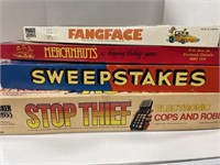 4 Vintage Board Games - Fangface, Merchanauts,