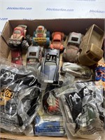 Box of collector plastic toy cars