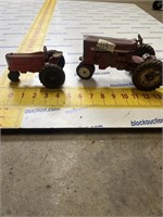 2 vintage toy tractors