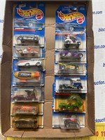 Box of hot wheels collectible cars
