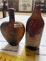 Vintage brown glass beer bottles