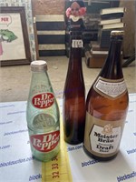 3 collector bottles Meister Brau/ Dr Pepper