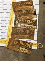 Vintage evinrude metal signs
