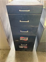 5 drawer metal cabinet & contents