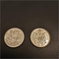 1958 and 1959 canada 50 cent piece lot a