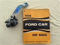 1958 Ford Car Manual & Gear Cover (broke)