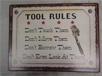 tool rules sign