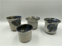 (4) SMALL POTTERY CUPS