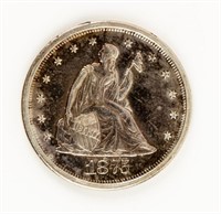 Coin Rare 1875-S Twenty Cents, Ch. Unc.